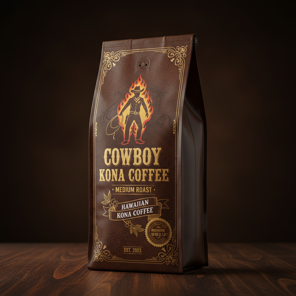16oz bag of Cowboy Kona Coffee Prime Medium Roast
